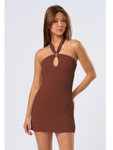 Load image into Gallery viewer, Brown Halter Dress
