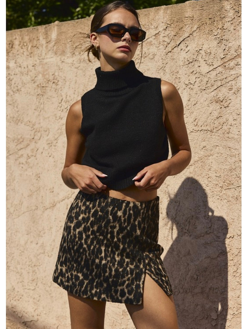 Camel Leopard Skirt