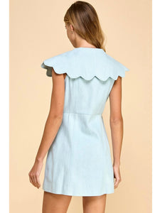 (PREORDER) Light Denim Scallop Dress