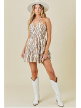 Load image into Gallery viewer, Ivory &amp; Mocha Zebra Halter Dress
