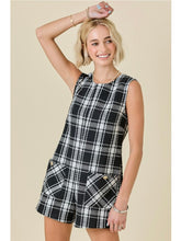 Load image into Gallery viewer, Black &amp; White Tweed Romper
