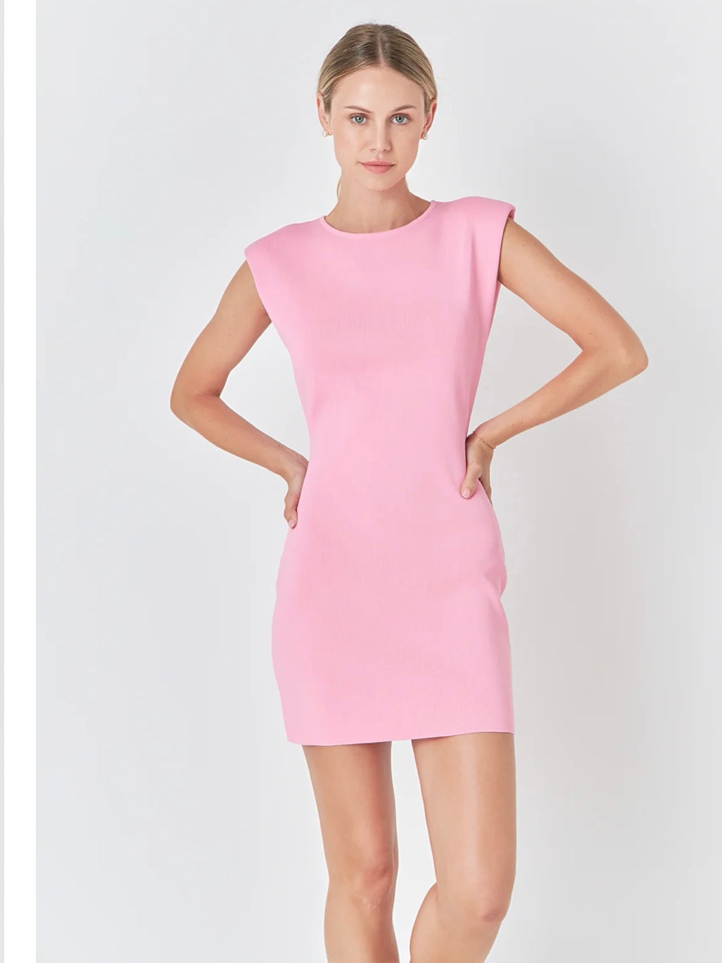 Pink Knit Mini Dress