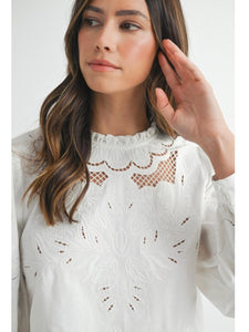 (PREORDER) White Embroidered Top