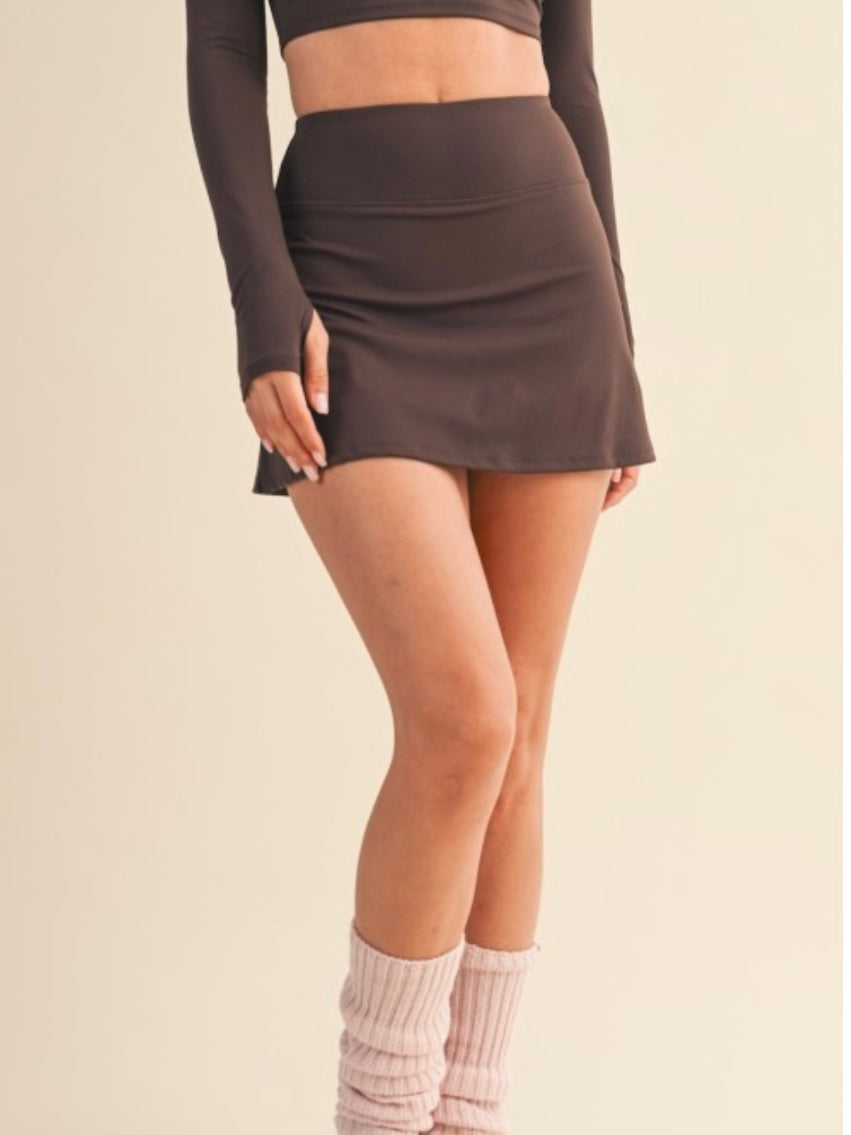 Chocolate A-line Skort