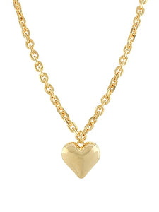 Gold Puffy Heart Necklace