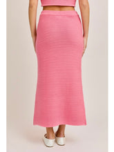 Load image into Gallery viewer, Pink Ribbed Sweater Midi Skirt
