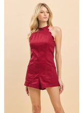 Load image into Gallery viewer, Crimson Scalloped Romper
