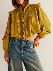 Free People Golden Palm Masai Blouse