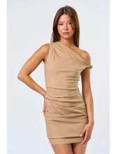 Load image into Gallery viewer, Nude Twist Sleeve Dress
