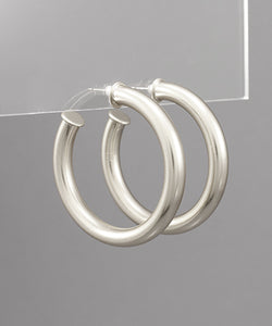 Matte Silver 44MM Hoops