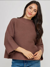 Load image into Gallery viewer, Chocolate Ribbed Mock Neck Top
