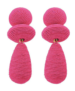 Hot Pink Thread Drop Earrings