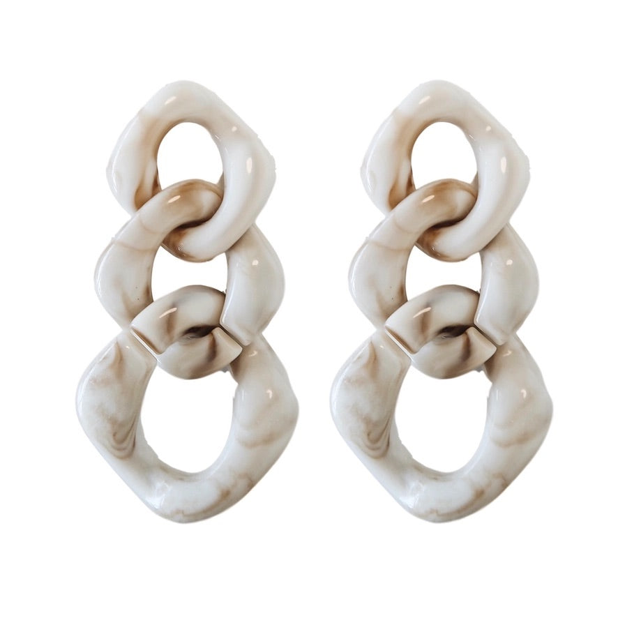 Cream Lucite Chain Earrings