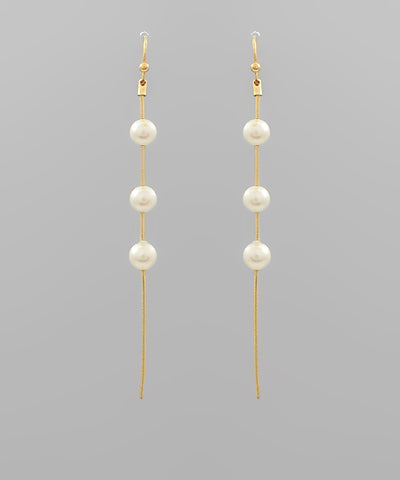 Pearl & Snake Chain Drop Earrings