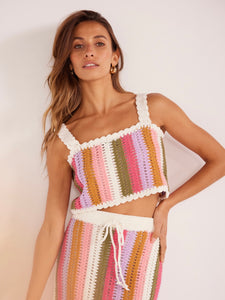 MinkPink Lito Stripe Crochet Top