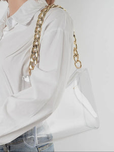 Clear Gold Chain Bag