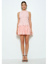 Load image into Gallery viewer, Light Pink Floral Tiered Mini Dress
