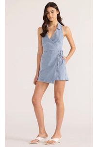 MinkPink Vintage Blue Denim Romper
