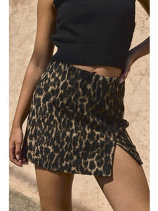 Camel Leopard Skirt