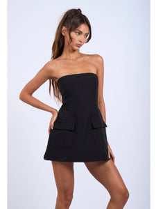 Black Strapless Mini Dress