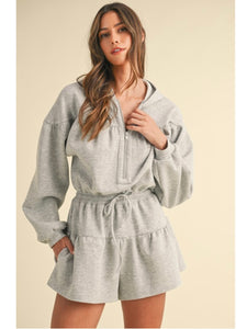 Heather Grey Scuba Romper