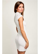 Load image into Gallery viewer, Ivory Mock Neck Sleeveless Dress
