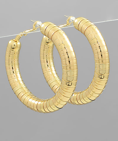 Gold 50MM Omega Chain Hoops