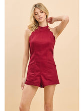 Load image into Gallery viewer, Crimson Scalloped Romper
