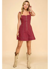 Load image into Gallery viewer, Crimson Zip Front Dress
