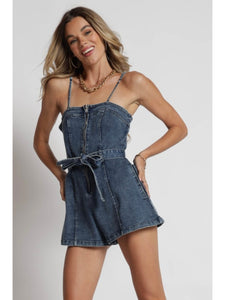 Denim Zip Romper