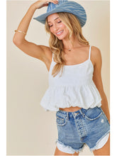 Load image into Gallery viewer, White Flower Jacquard Crop Top
