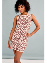 Load image into Gallery viewer, Cream &amp; Brown Leopard Print Knit Dress
