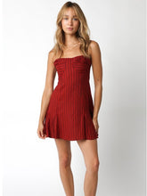 Load image into Gallery viewer, Crimson Stripe Strapless Dress
