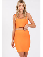 Load image into Gallery viewer, Orange Bandage Mini Skirt
