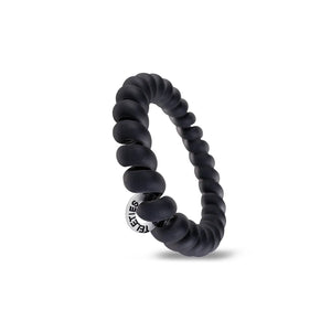 Teleties Matte Black Spiral Hair Ties (Large)