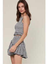 Load image into Gallery viewer, Black Gingham Top &amp; Skort Set
