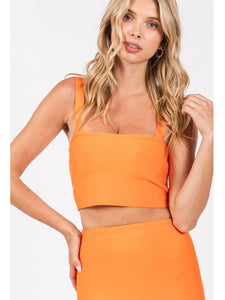 Orange Bandage Crop Top