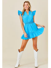 Load image into Gallery viewer, Azure Ruffle Sleeve Dress
