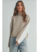 Load image into Gallery viewer, Taupe &amp; Ivory Two Toned Sweater
