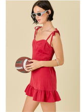 Load image into Gallery viewer, Crimson Denim Ruffle Dress
