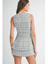 Load image into Gallery viewer, Black Tweed Layered Skort Mini Dress
