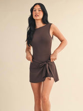 Load image into Gallery viewer, Chocolate Wrap Tie Front Athleisure Dress
