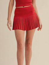 Load image into Gallery viewer, Cherry Pleated Tennis Skort
