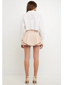 Beige Ruffle Skort