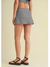 Load image into Gallery viewer, Black Gingham Side Slit Skort
