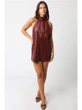 Load image into Gallery viewer, Crimson Faux Leather Kenley Dress
