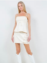 Load image into Gallery viewer, Cream Tie Shoulder Top &amp; Skirt Set
