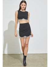 Load image into Gallery viewer, Black Rhinestone Skirt
