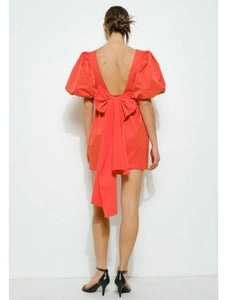 Orange Open Bow Back Dress