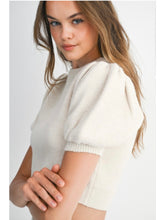 Load image into Gallery viewer, Cream Puff Sleeve Top &amp; Mini Skirt Set
